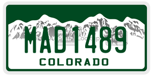 MAD1489  license plate in CO