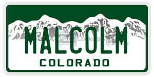 MALCOLM  license plate in CO
