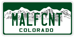 MALFCNT  license plate in CO