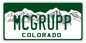 MCGRUPP  license plate in CO