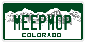 MEEPMOP  license plate in CO