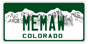 MEMAW  license plate in CO