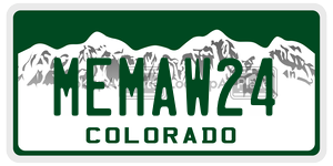MEMAW24  license plate in CO