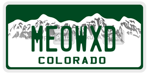 MEOWXD  license plate in CO