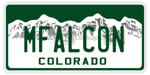 MFALCON  license plate in CO