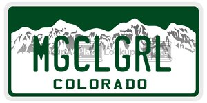 MGCLGRL  license plate in CO