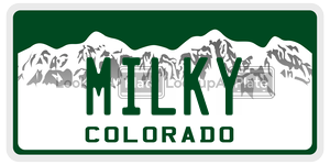 MILKY  license plate in CO