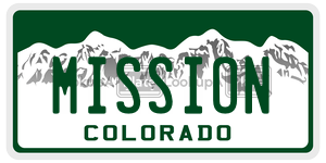 MISSION  license plate in CO