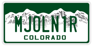MJOLN1R  license plate in CO