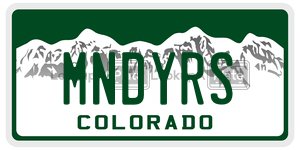 MNDYRS  license plate in CO