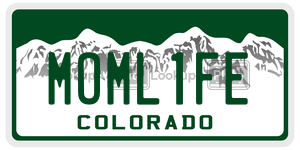 MOML1FE  license plate in CO