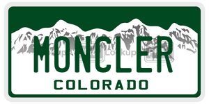 MONCLER  license plate in CO