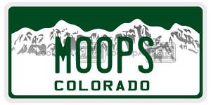 MOOPS  license plate in CO