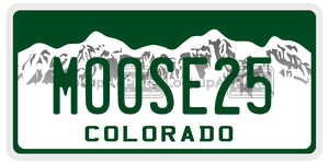 MOOSE25  license plate in CO