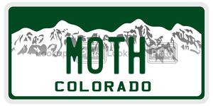 MOTH  license plate in CO
