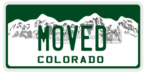 MOVED  license plate in CO