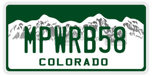 MPWRB58  license plate in CO