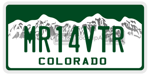 MR14VTR license plate in Colorado