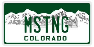 MSTNG  license plate in CO