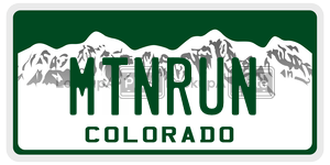 MTNRUN license plate in Colorado