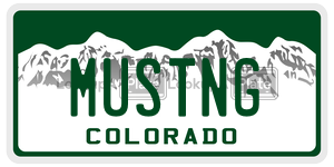MUSTNG  license plate in CO
