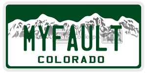 MYFAULT  license plate in CO