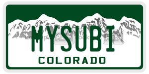 MYSUBI  license plate in CO