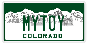 MYTOY license plate in Colorado