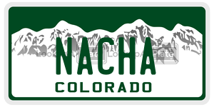 NACHA  license plate in CO