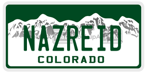 NAZREID  license plate in CO