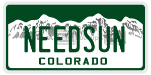 NEEDSUN  license plate in CO