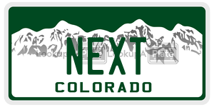 NEXT  license plate in CO