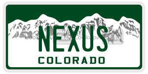 NEXUS  license plate in CO