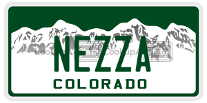 NEZZA license plate in Colorado