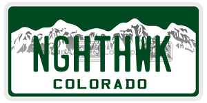 NGHTHWK  license plate in CO