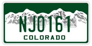 NJO161  license plate in CO