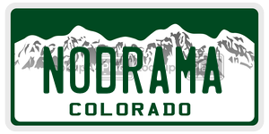NODRAMA  license plate in CO