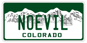NOEVIL  license plate in CO