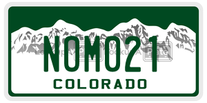 NOM021  license plate in CO