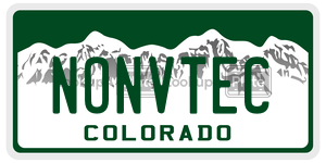 NONVTEC  license plate in CO