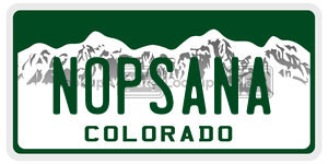 NOPSANA  license plate in CO