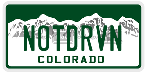 NOTDRVN  license plate in CO
