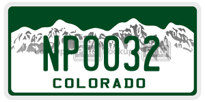NPO032  license plate in CO