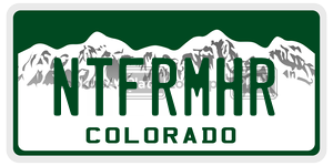NTFRMHR  license plate in CO