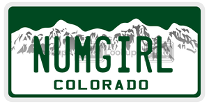 NUMGIRL  license plate in CO