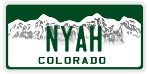 NYAH license plate in Colorado