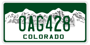 OAG428  license plate in CO