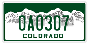 OAO307  license plate in CO