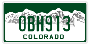 OBH913  license plate in CO