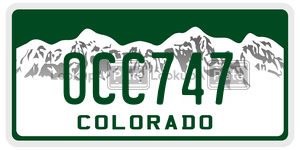 OCC747 license plate in Colorado
